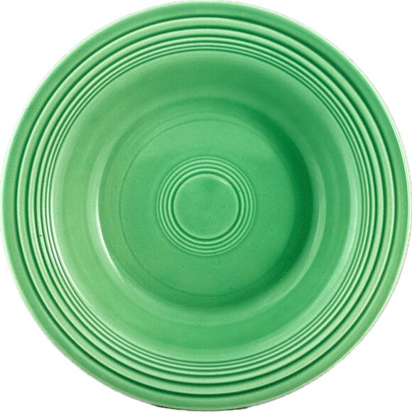 Fiesta Vintage Medium Green DEEP PLATE FLAT SOUP 8 1/4" Fiestaware - Picture 2 of 11